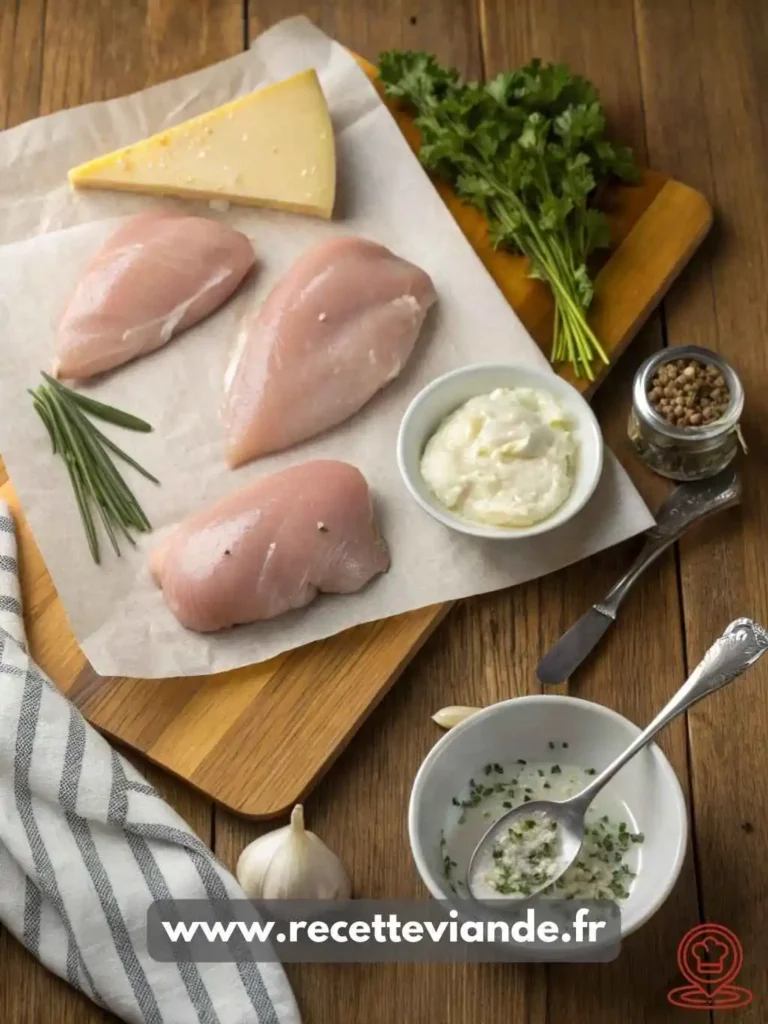 Boursin Poulet : cubes de poulet dorés à la poêle, nappés d’une sauce crémeuse au Boursin, herbes fraîches et citron. Plat gourmand, rapide et familial sur assiette rustique.