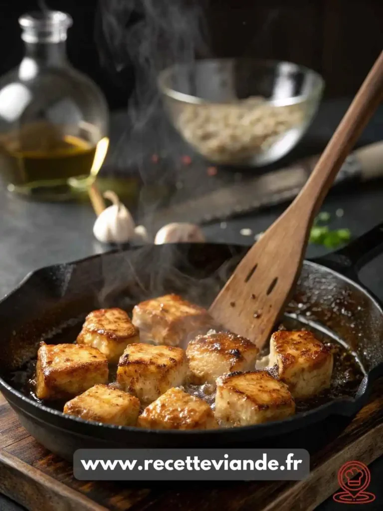 Poulet Teriyaki maison caramélisé dans bol céramique, sauce miroir au sésame, riz vapeur et brocolis.