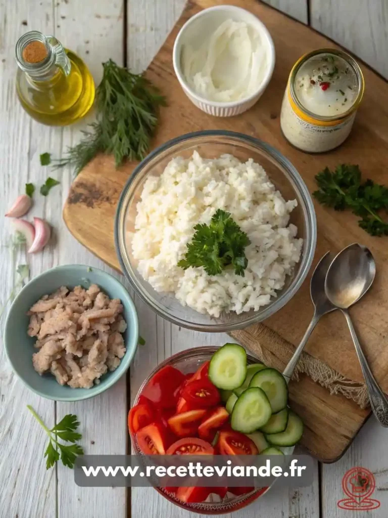 salade de riz au thon mayonnaise