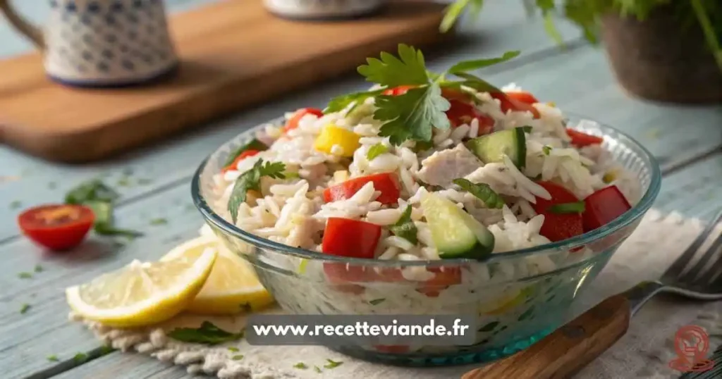 salade de riz au thon mayonnaise