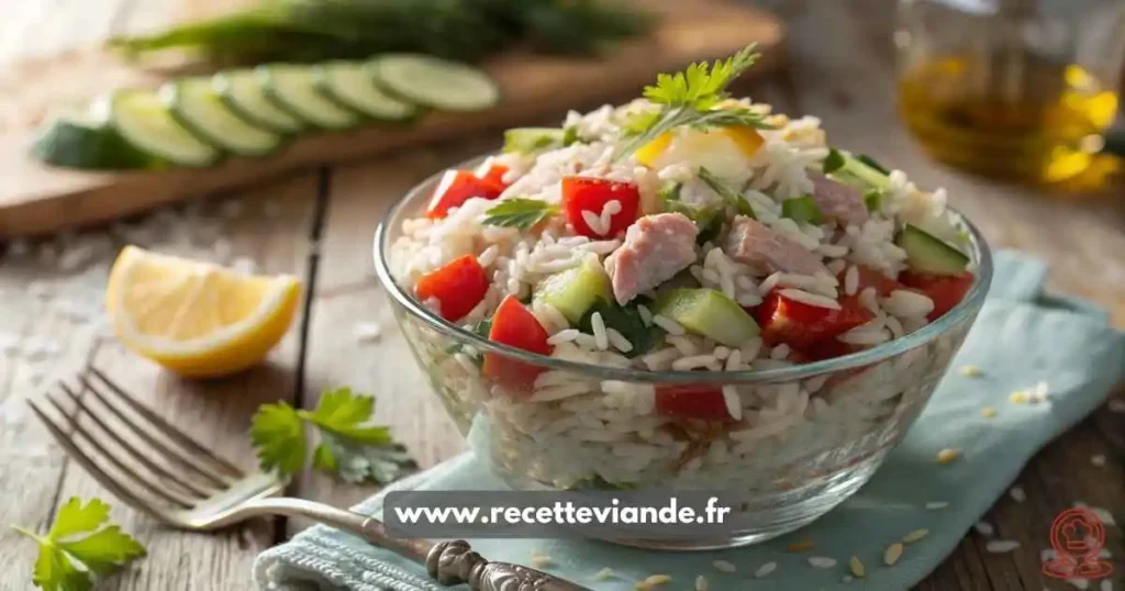 salade de riz au thon mayonnaise