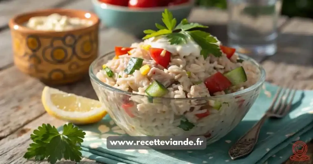 salade de riz au thon mayonnaise